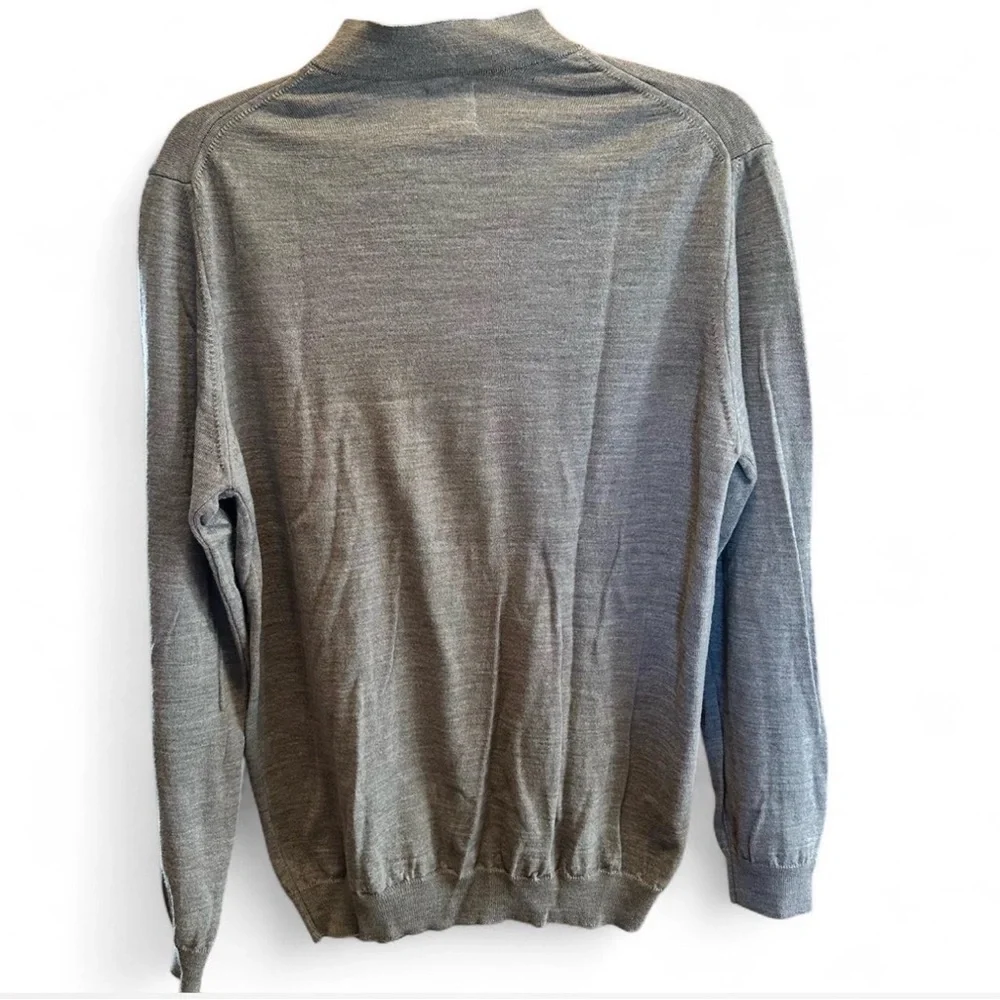 Zara Men's Wool Blend Gray Mock Neck Long sleeve shirt size Medium